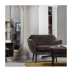 WOOOD Fauteuils|Rocco Fauteuil Velvet Warmgroen 92cm