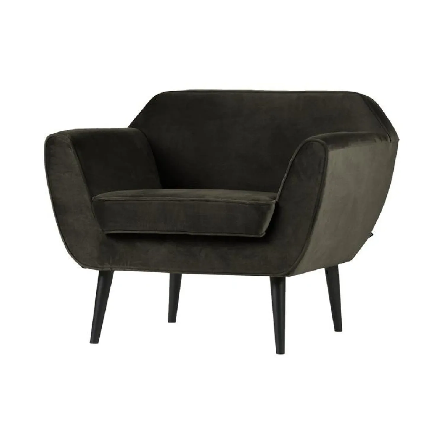 WOOOD Fauteuils|Rocco Fauteuil Velvet Warmgroen 92cm