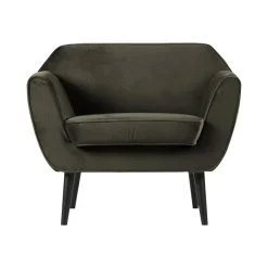 WOOOD Fauteuils|Rocco Fauteuil Velvet Warmgroen 92cm