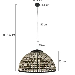 Steinmex Hanglampen|Roman Light 1-lichts Hanglamp Bamboe