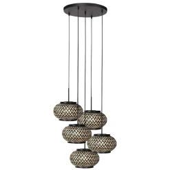 Steinmex Hanglampen|Roman Light 5-lichts Hanglamp Bamboe