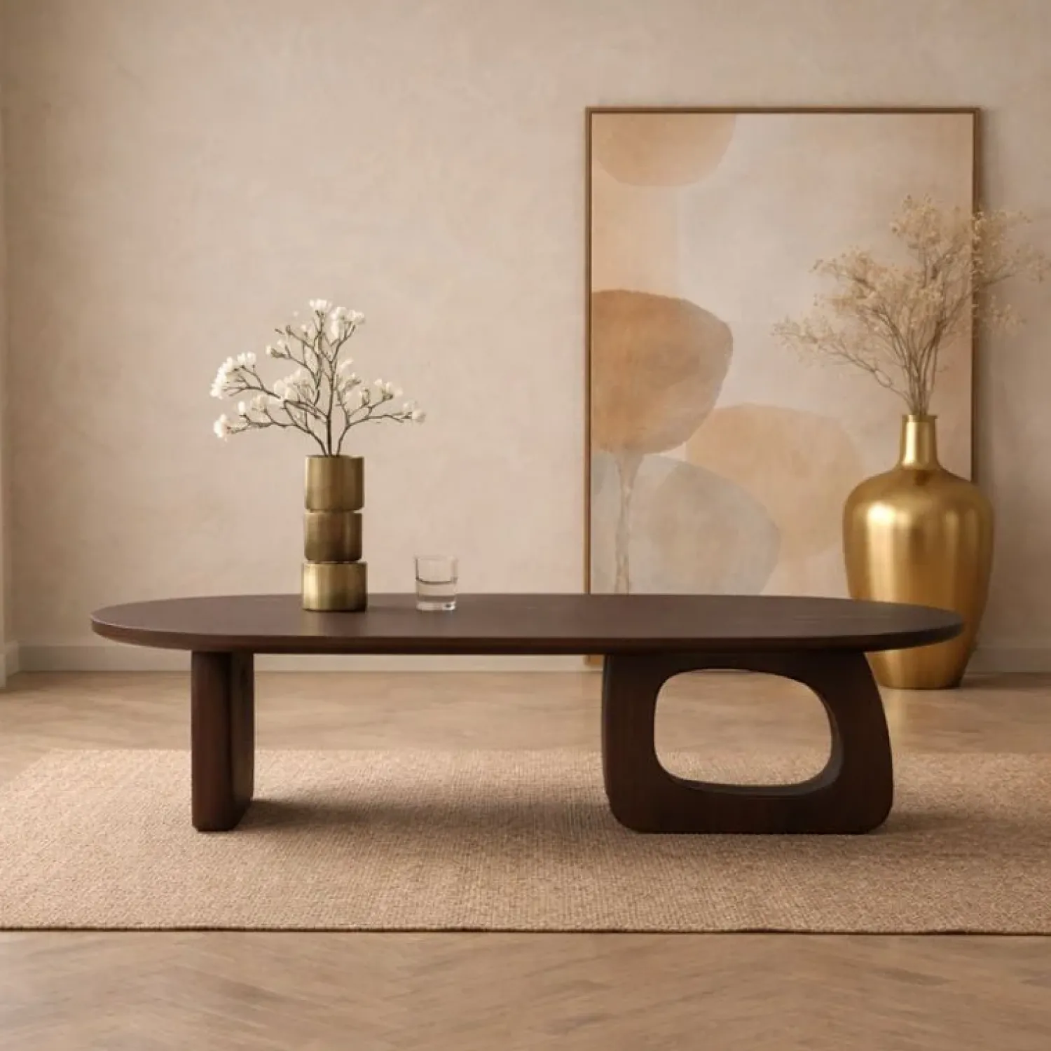 Vane Living Salontafels|Rona Salontafel open Walnoot mangohout 130cm