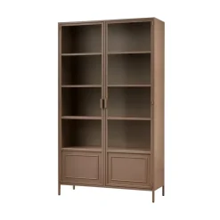 WOOOD Vitrinekasten|Industriele Kasten|Ronja Vitrinekast XL Metaal Bruin 110cm