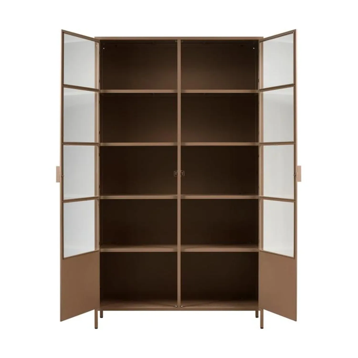 WOOOD Vitrinekasten|Industriele Kasten|Ronja Vitrinekast XL Metaal Bruin 110cm
