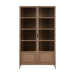 WOOOD Vitrinekasten|Industriele Kasten|Ronja Vitrinekast XL Metaal Bruin 110cm
