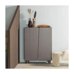 WOOOD Industriele Kasten|Kledingkasten|Root Kledingkast 2-deurs Truffel bruin