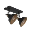 Steinmex Plafondlampen|Ross 2-lichts Plafondlamp Zwart
