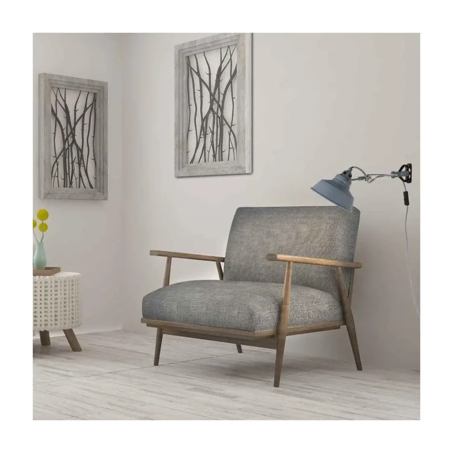 Steinmex Wandlampen|Ross 1-lichts Wandlamp Grijs