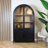 Tower living Wandkasten|Vitrinekasten|Rotondi vitrinekast 4 deurs zwart 120cm
