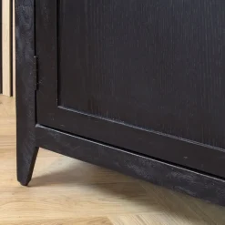 Tower living Wandkasten|Vitrinekasten|Rotondi vitrinekast 4 deurs zwart 120cm