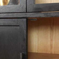 Tower living Wandkasten|Vitrinekasten|Rotondi vitrinekast 4 deurs zwart 120cm