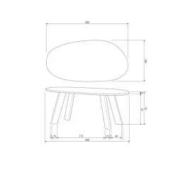 WOOOD Eettafels|Roundly Eettafel organisch Mangohout Walnoot 200cm