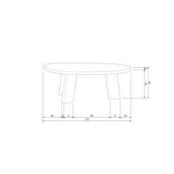 WOOOD Salontafels|Roundly Salontafel organisch Mangohout Walnoot 110cm