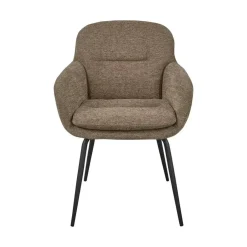WOOOD Eetkamerstoelen|Runa Eetkamerstoel Chenille Donkerzand