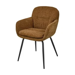 WOOOD Eetkamerstoelen|Runa Eetkamerstoel Chenille Karamel
