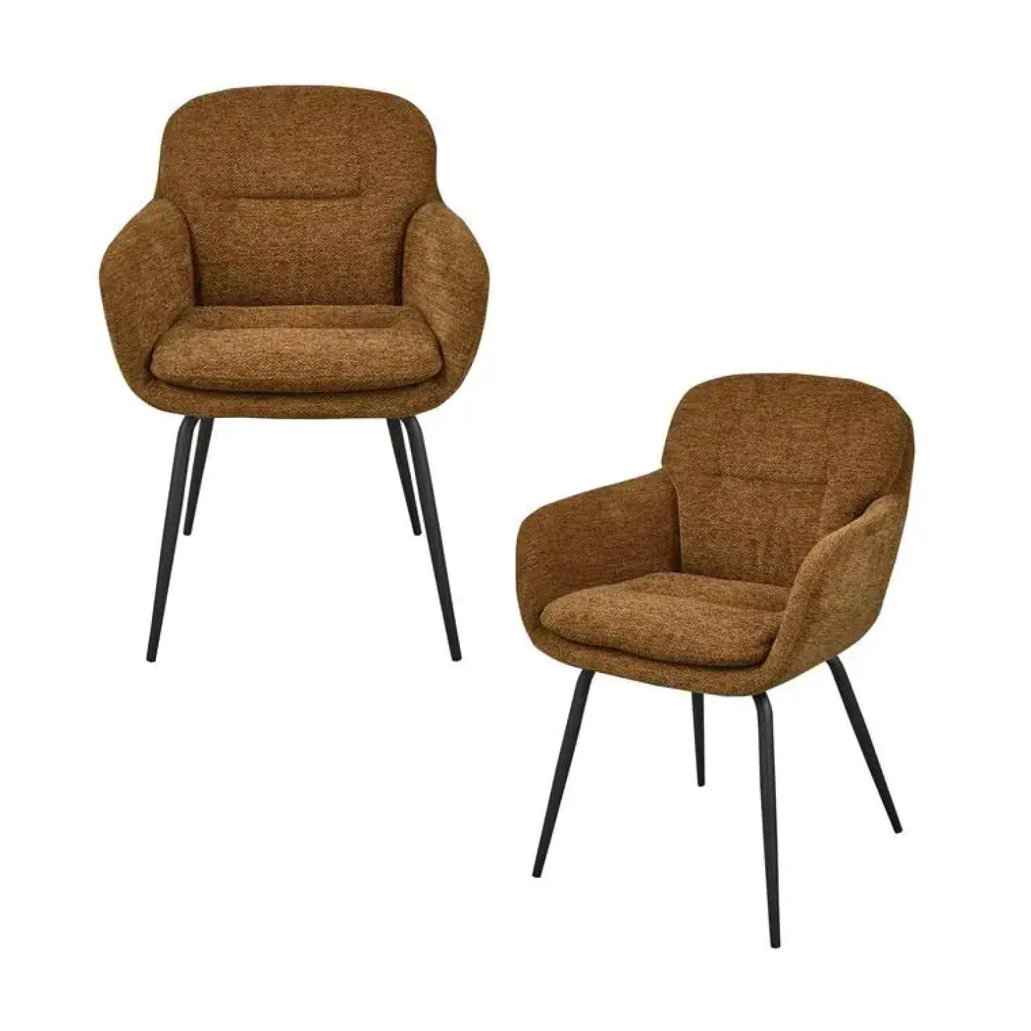 WOOOD Eetkamerstoelen|Runa Eetkamerstoel Chenille Karamel