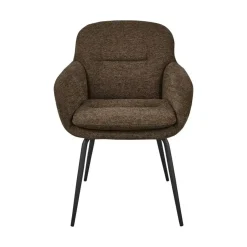 WOOOD Eetkamerstoelen|Runa Eetkamerstoel Chenille Warmbruin