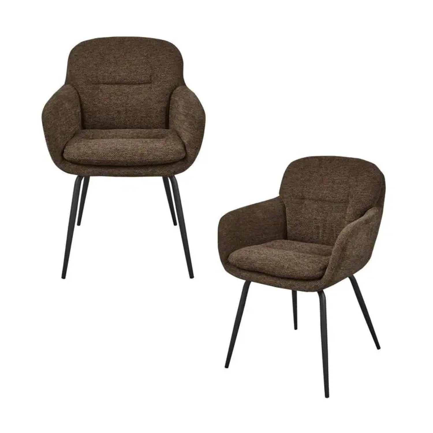 WOOOD Eetkamerstoelen|Runa Eetkamerstoel Chenille Warmbruin