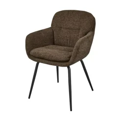 WOOOD Eetkamerstoelen|Runa Eetkamerstoel Chenille Warmbruin