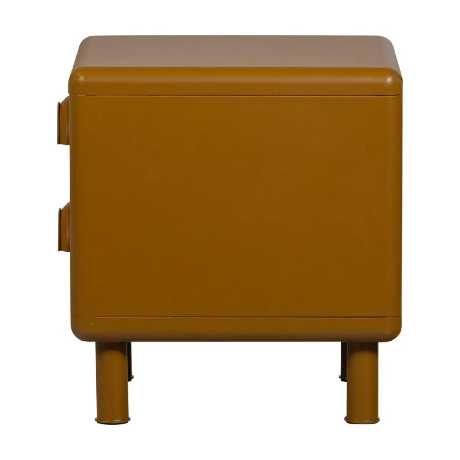 WOOOD Nachtkastjes|Industriele Kasten|Rune Nachtkastje 2 Lades Metaal Honinggeel 45cm