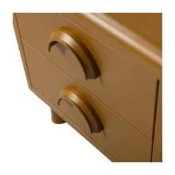 WOOOD Nachtkastjes|Industriele Kasten|Rune Nachtkastje 2 Lades Metaal Honinggeel 45cm
