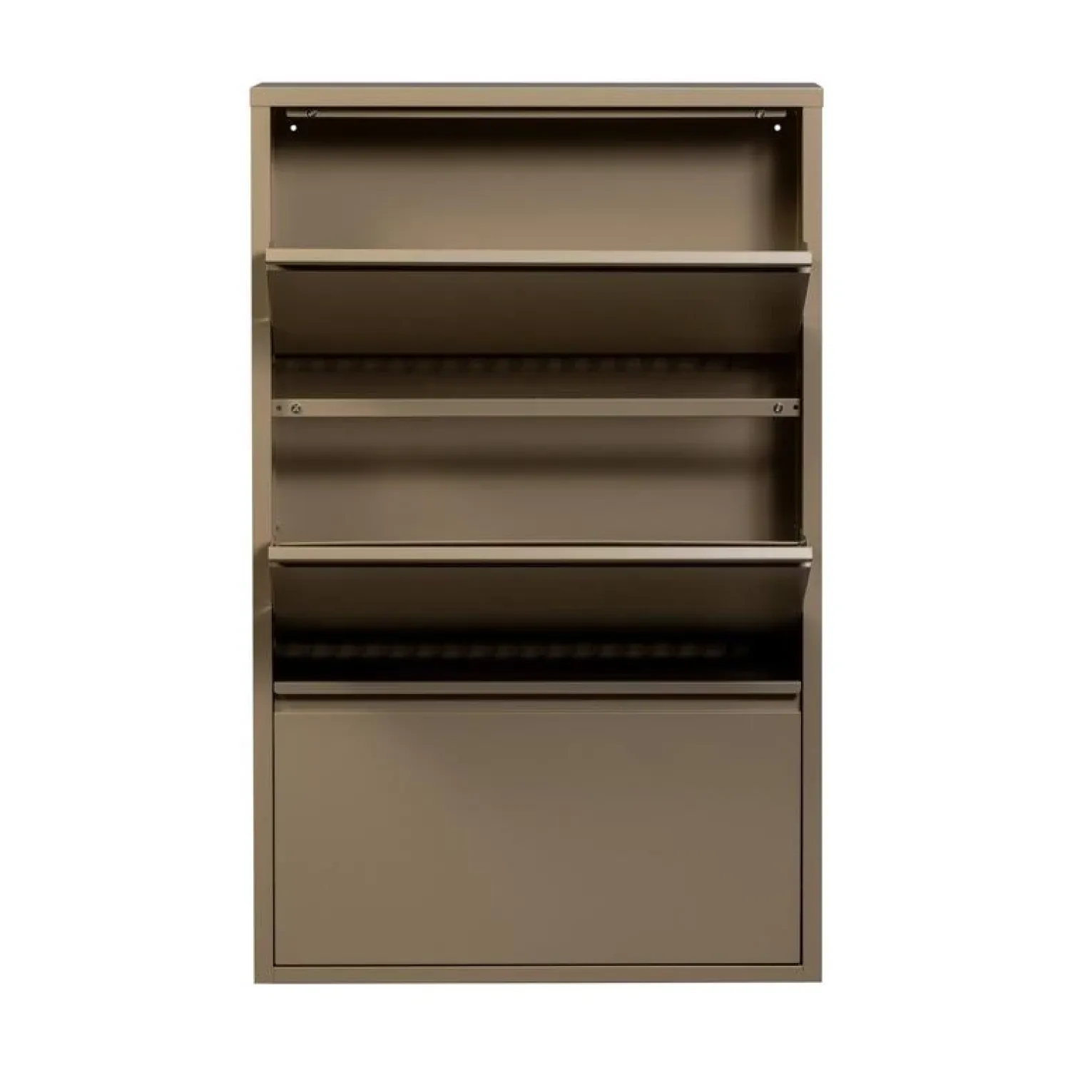WOOOD Schoenenkasten|Schoenenkasten|Sabine 3-Vaks Schoenenkast Metaal Zand 66cm