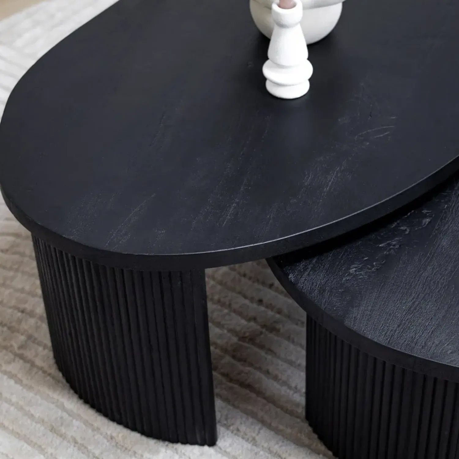 Vane Living Salontafels|Salontafel Asger set van 2 zwart 110/70cm