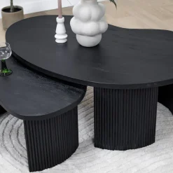 Vane Living Salontafels|Salontafel Asger set van 2 zwart 110/70cm