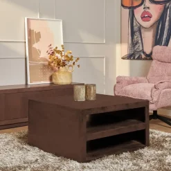 Furndea Salontafels|Salontafel Dortmund mangohout bruin 80cm.