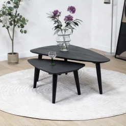 Vane Living Salontafels|Salontafel Isla set van 2 zwart 110/71cm