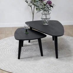 Vane Living Salontafels|Salontafel Isla set van 2 zwart 110/71cm