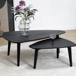 Vane Living Salontafels|Salontafel Isla set van 2 zwart 110/71cm