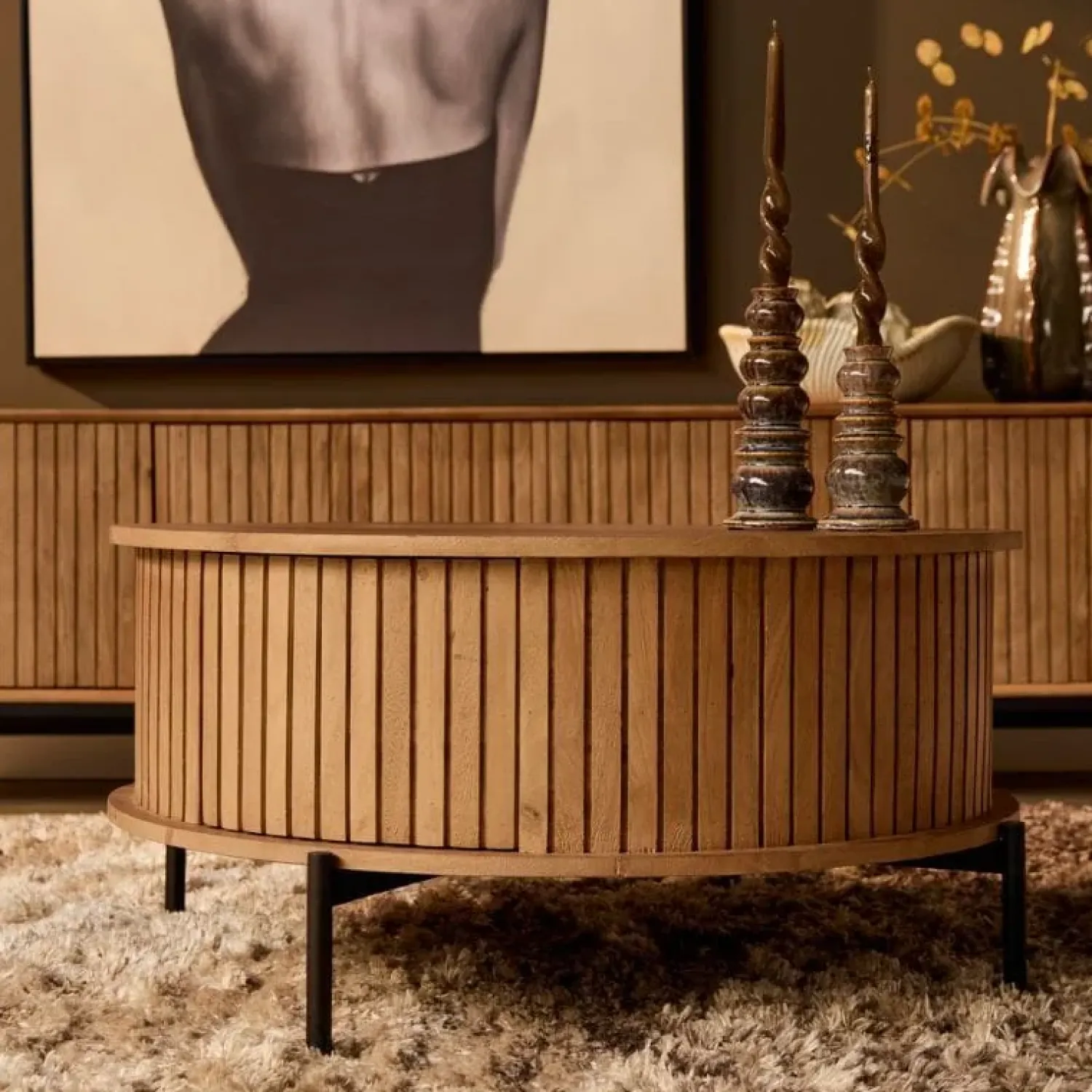 Furndea Salontafels|Salontafel Martin Rond Naturel 80cm