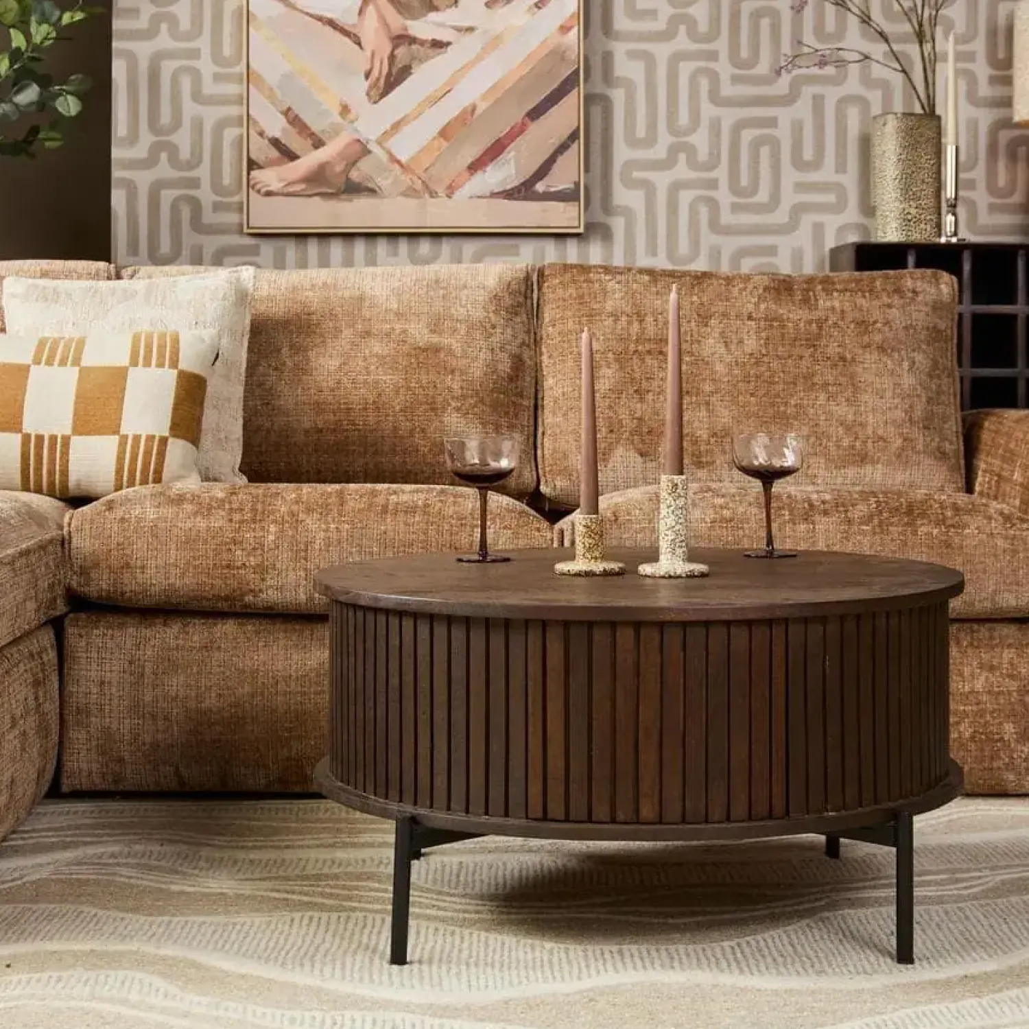 Furndea Salontafels|Salontafel Martin Walnoot Rond 80cm