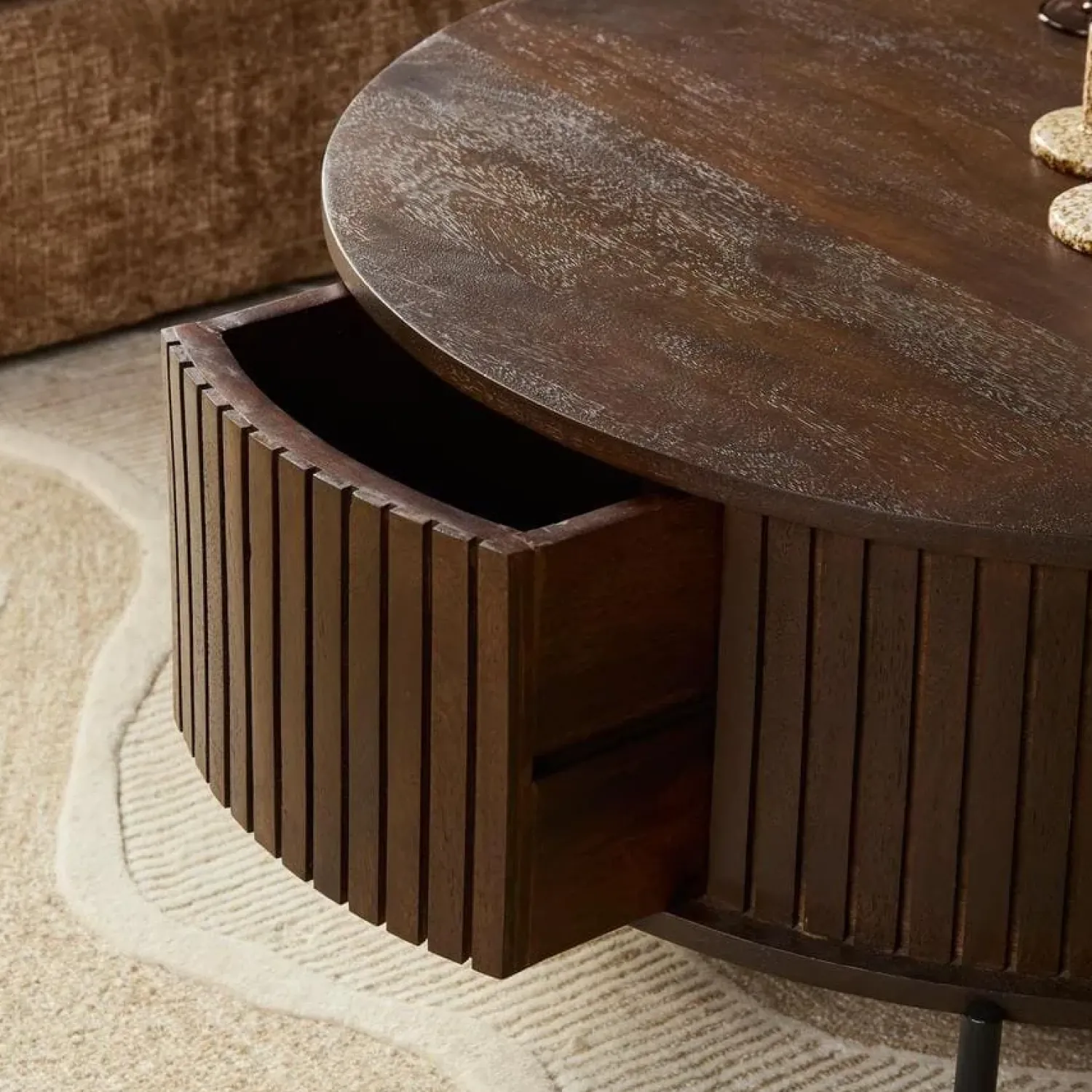 Furndea Salontafels|Salontafel Martin Walnoot Rond 80cm