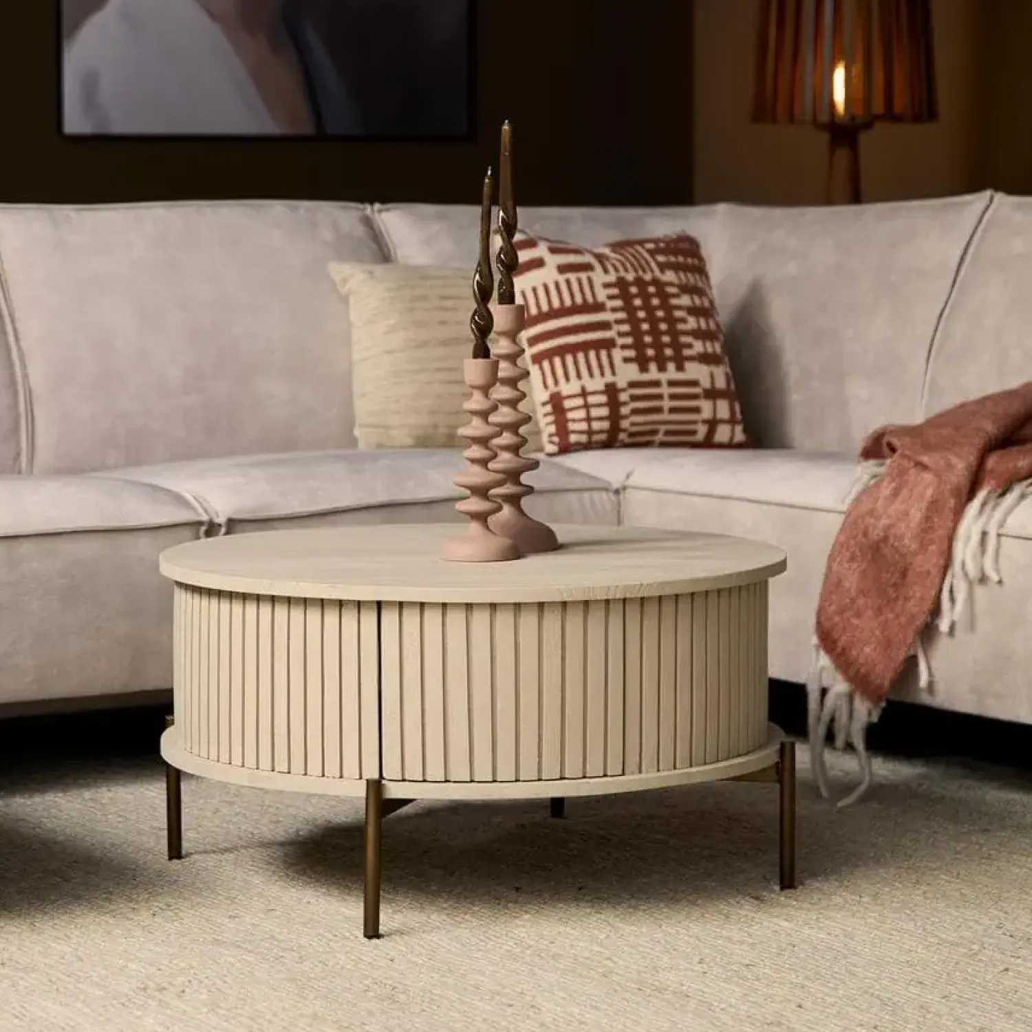Furndea Salontafels|Salontafel Martin Zand Rond 80 cm