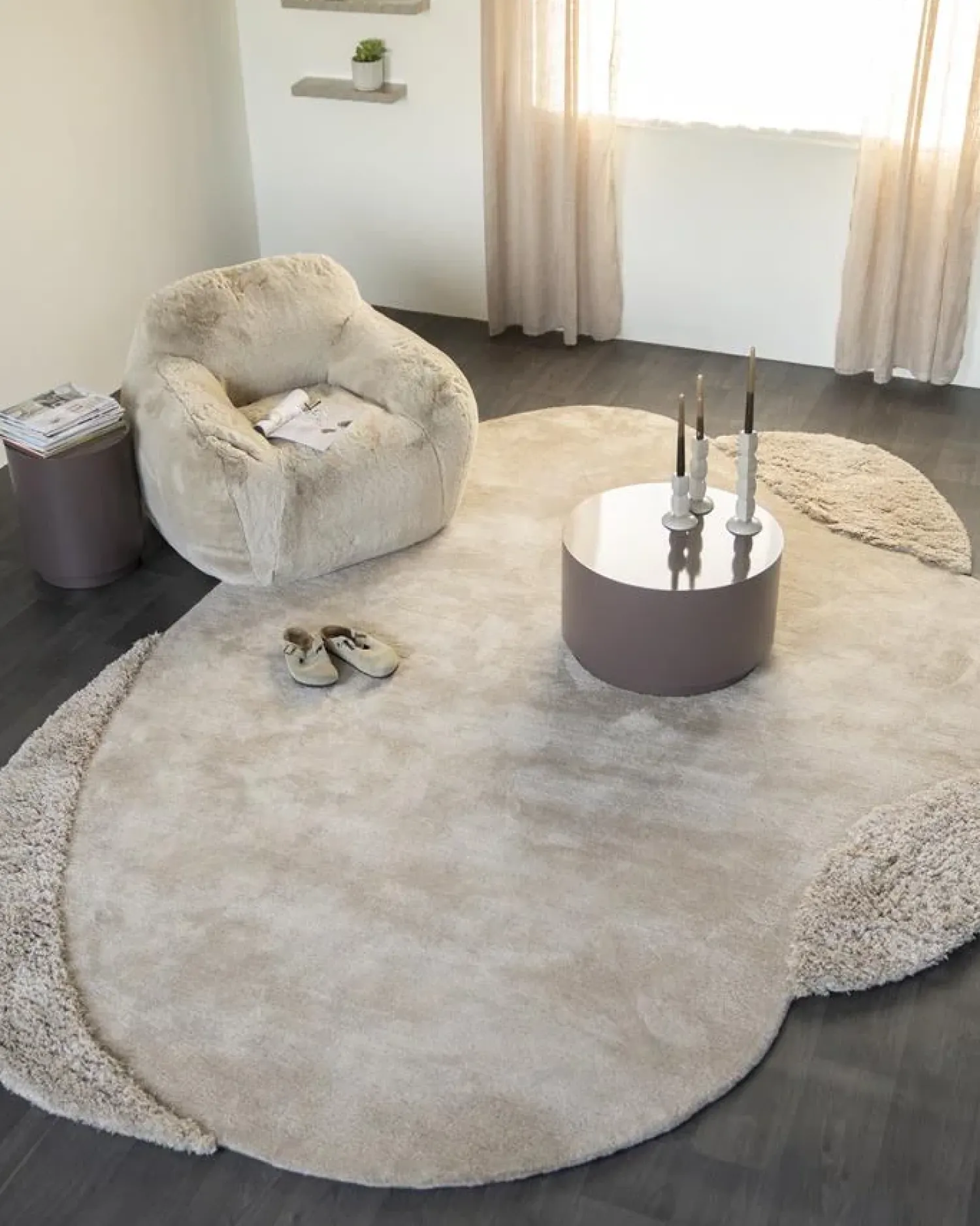 By Boo Salontafels|Salontafel Mesita rond Donkertaupe 60cm