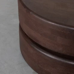 Label51 Salontafels|Salontafel Milly Espresso Mangohout 70cm Rond
