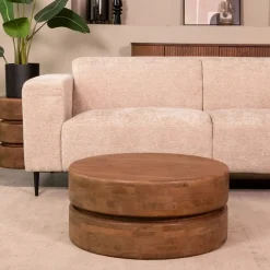 Label51 Salontafels|Salontafel Milly Naturel Mangohout 70cm Rond