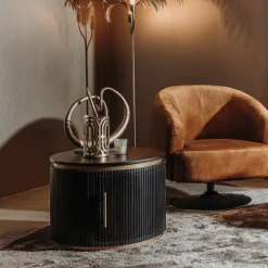 Tower living Salontafels|Salontafel Rivello zwart rond 80cm