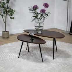 Vane Living Salontafels|Salontafel Rosa set van 2 walnoot 90/70cm