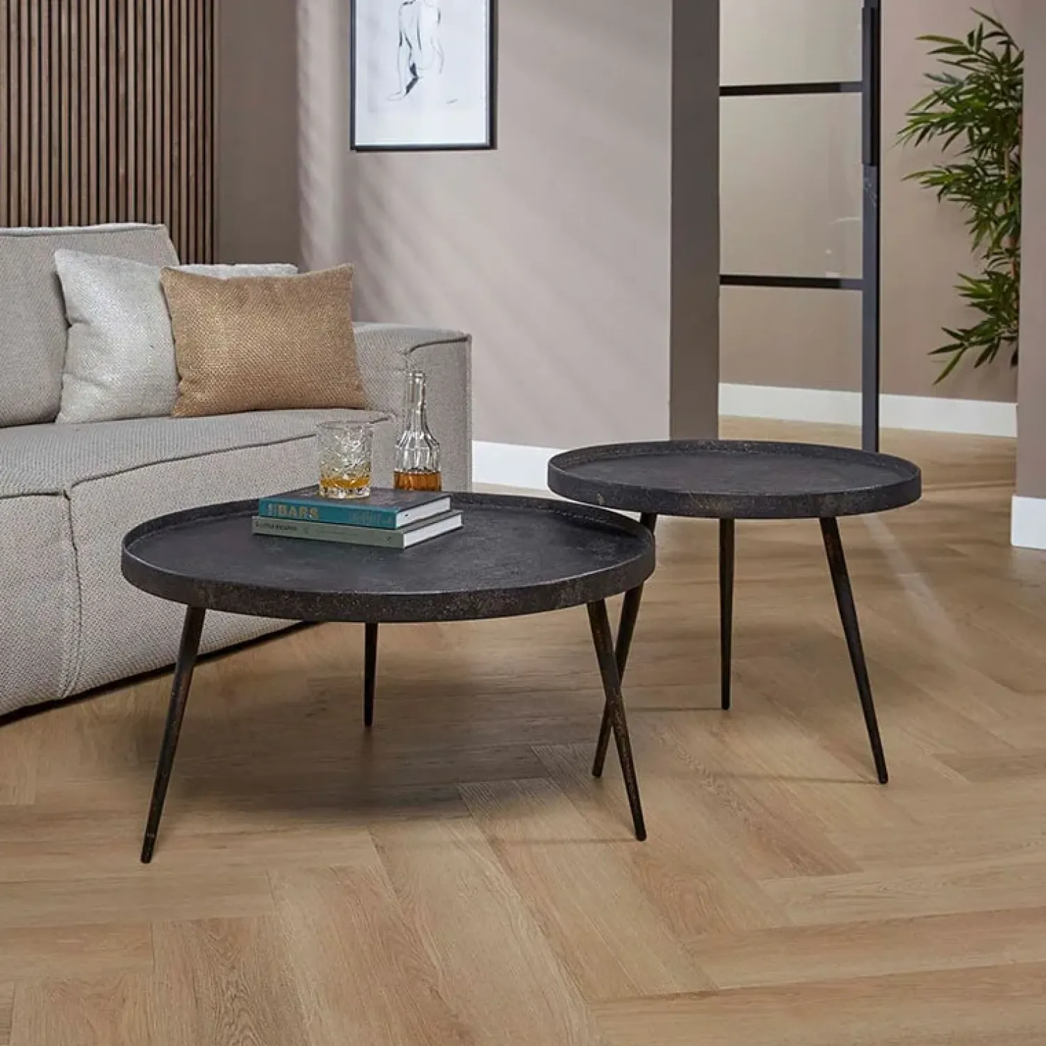 Kalfort Salontafels|Salontafel set industrieel Marcos