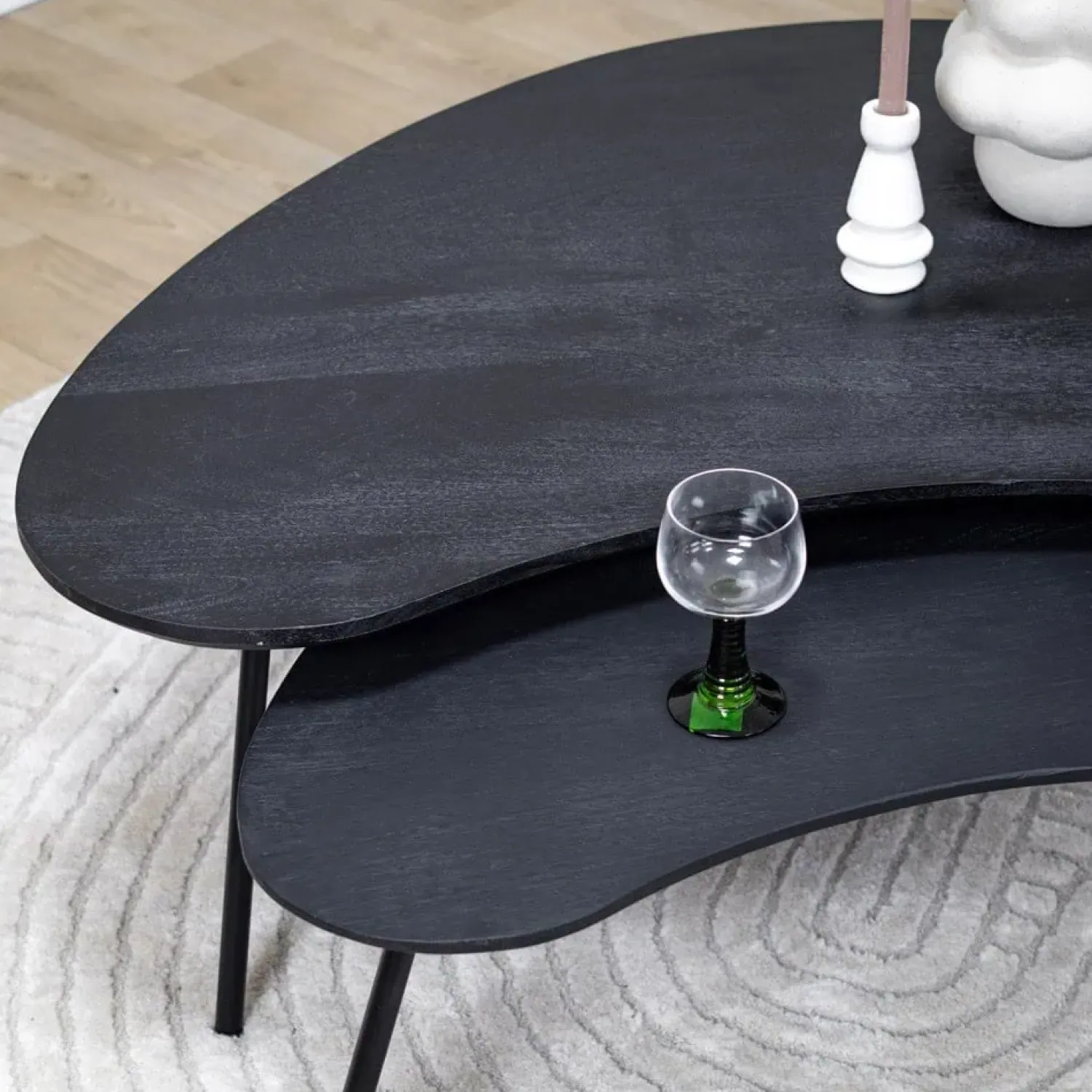 Vane Living Salontafels|Salontafel Signe set van 2 zwart 120/92cm