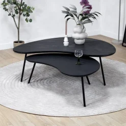 Vane Living Salontafels|Salontafel Signe set van 2 zwart 120/92cm