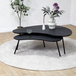 Vane Living Salontafels|Salontafel Signe set van 2 zwart 120/92cm