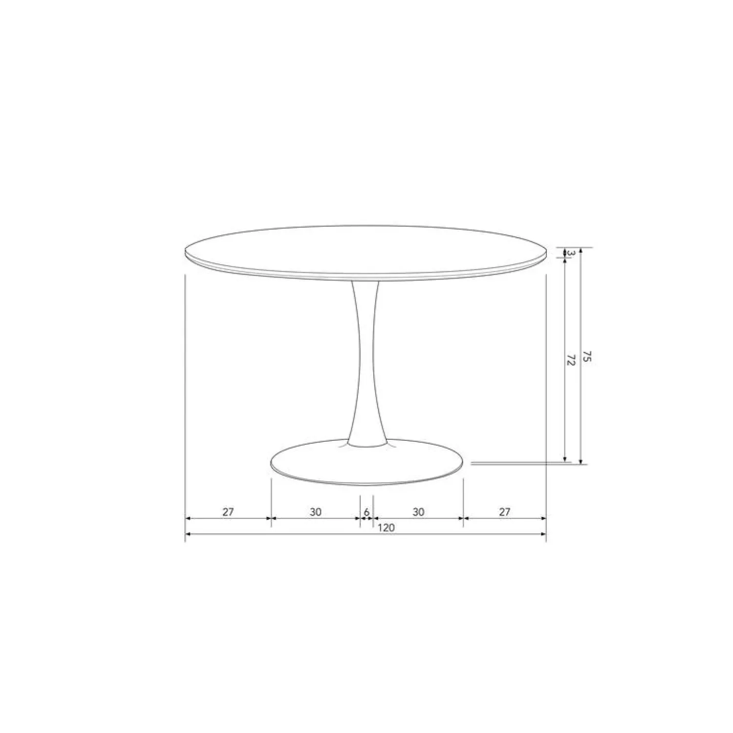 WOOOD Eettafels|Sammy Eettafel Rond MDF Zwart 120cm
