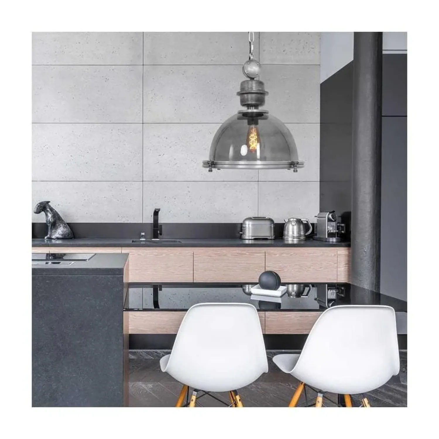 Steinmex Hanglampen|Sammy 1-lichts Hanglamp Grijs 45cm