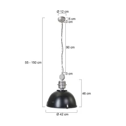 Trading Lighting Hanglampen|Sammy 1-lichts Hanglamp Zwart 42cm
