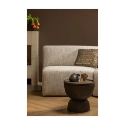 WOOOD Bijzettafels|Samson Bijzettafel Rond Donkerbruin 40cm
