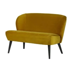 WOOOD Eetkamerbanken|Eetkamerbanken|Sara Bankje Velvet Oker 110cm
